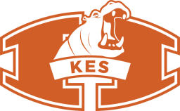 Orange and white logo featuring a hippo head above the letters "KES," all enclosed within a stylized, rounded emblem shape.